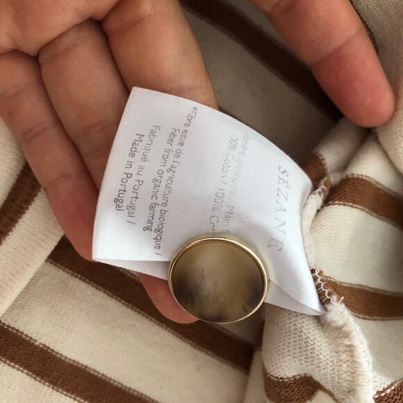 Sezane Colette Mariniere - Ecru/ Camel - Picture 4 of 7